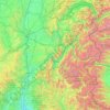 Rhone-Alpen topographic map, elevation, terrain