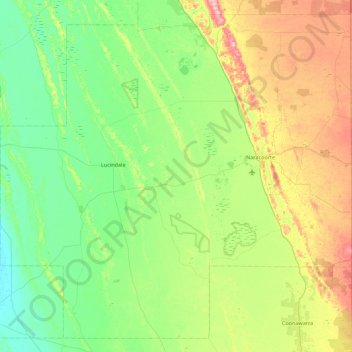 Naracoorte Lucindale Council topographic map, elevation, terrain