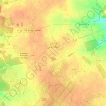 Sassey topographic map, elevation, terrain