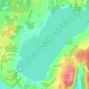 Quamichan Lake topographic map, elevation, terrain