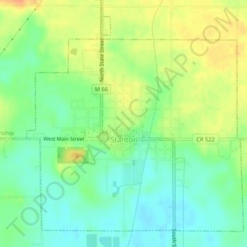 Stanton topographic map, elevation, terrain