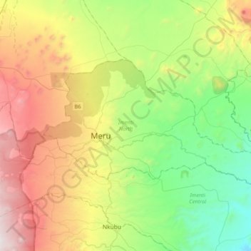 Imenti North topographic map, elevation, terrain