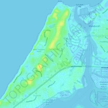 Halls Head topographic map, elevation, terrain