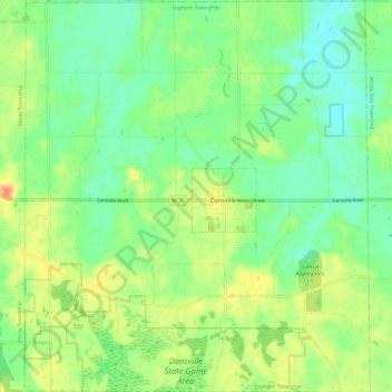 Ingham Township topographic map, elevation, terrain