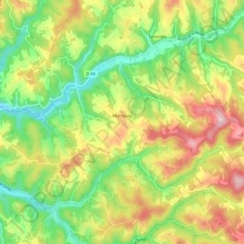 Marquay topographic map, elevation, terrain
