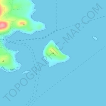 Nisos topographic map, elevation, terrain