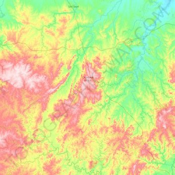 Caçapava do Sul topographic map, elevation, terrain