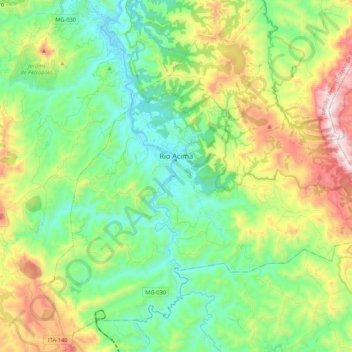 Rio Acima topographic map, elevation, terrain