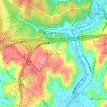 Hamidiye Mahallesi topographic map, elevation, terrain