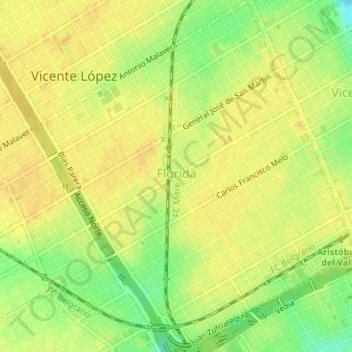 Florida topographic map, elevation, terrain