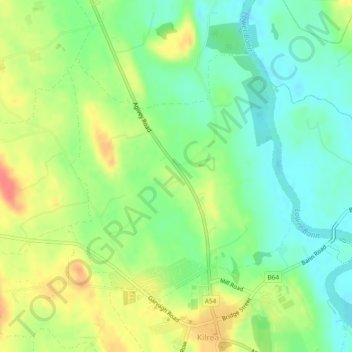 Claragh topographic map, elevation, terrain