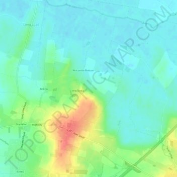 Ash topographic map, elevation, terrain