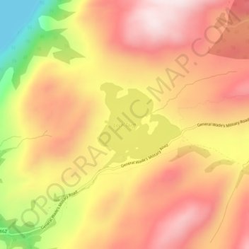 Loch Tarff topographic map, elevation, terrain