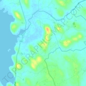 Cookstown topographic map, elevation, terrain