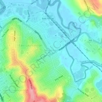 Newstead topographic map, elevation, terrain