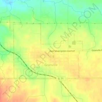 Granville topographic map, elevation, terrain