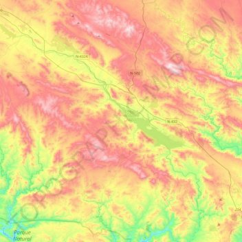 Espiel topographic map, elevation, terrain