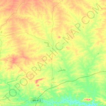 Gurjão topographic map, elevation, terrain