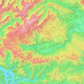 Bohinj topographic map, elevation, terrain
