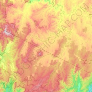 Delegate River topographic map, elevation, terrain