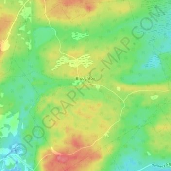 Broughton topographic map, elevation, terrain