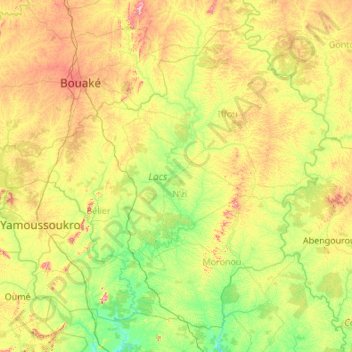 Lacs topographic map, elevation, terrain