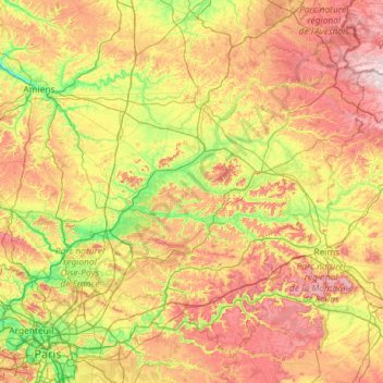 L'Oise topographic map, elevation, terrain