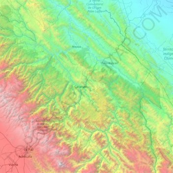 Provincia Sud Yungas topographic map, elevation, terrain