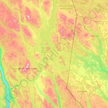 Engerdal topographic map, elevation, terrain