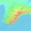 Crimean Mountains topographic map, elevation, terrain