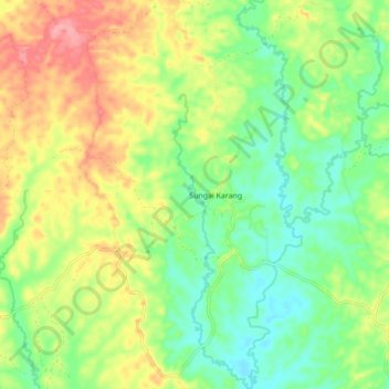 Sungai Karang topographic map, elevation, terrain