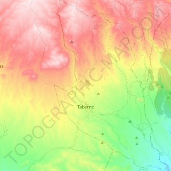 Taberno topographic map, elevation, terrain