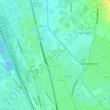 Saint-Alban topographic map, elevation, terrain