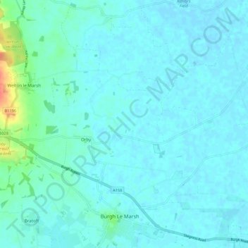 Orby topographic map, elevation, terrain