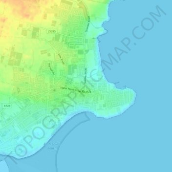 Rush topographic map, elevation, terrain