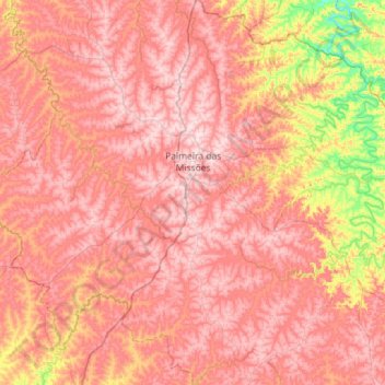 Palmeira das Missões topographic map, elevation, terrain