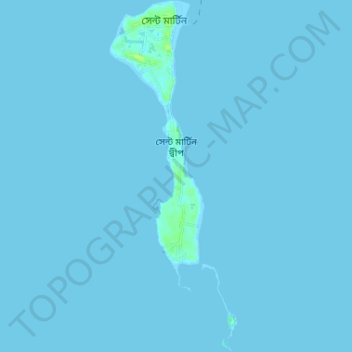 St. Martin's Island topographic map, elevation, terrain