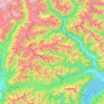 Bezirk Locarno topographic map, elevation, terrain
