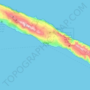 Calheta topographic map, elevation, terrain