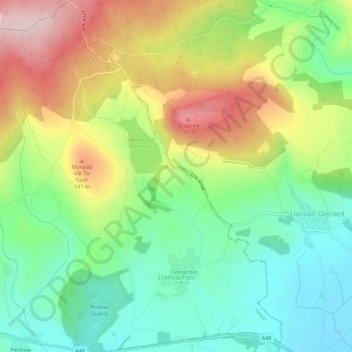 Llanvaches topographic map, elevation, terrain