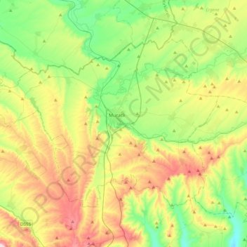 Muratlı topographic map, elevation, terrain