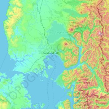 Provincia de Llanquihue topographic map, elevation, terrain