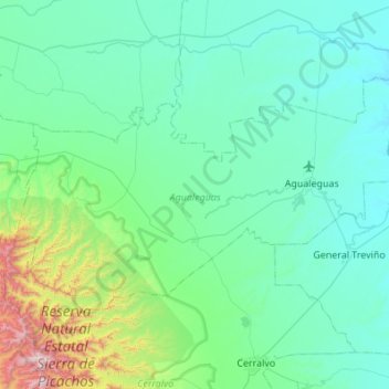 Agualeguas topographic map, elevation, terrain