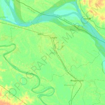 Lalgola topographic map, elevation, terrain