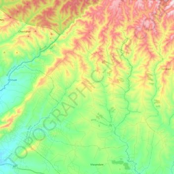 Melelo ward topographic map, elevation, terrain