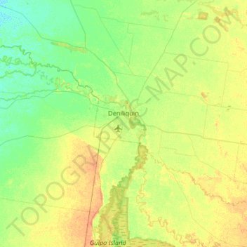 Deniliquin topographic map, elevation, terrain