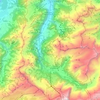Wolfenschiessen topographic map, elevation, terrain