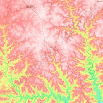Fontoura Xavier topographic map, elevation, terrain