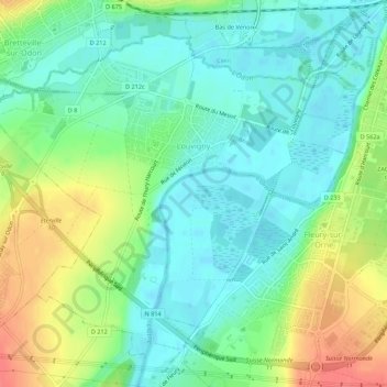 Louvigny topographic map, elevation, terrain