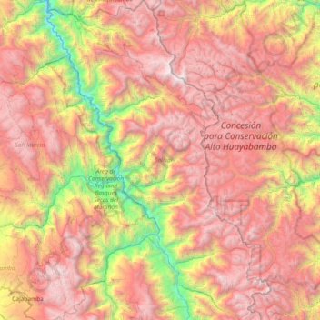 Bolívar topographic map, elevation, terrain